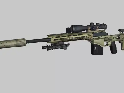 Sniper Denel 9NTW-20 Low-Poly 3D Model Low-poly 3D model