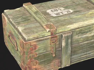 Military box Low-poly 3D model shop