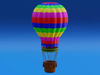 Hot Air Balloon Low-poly 3D model order