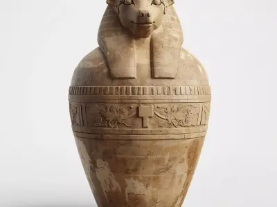 Ancient Egyptian Canopic Jar 3D Prop Analysis 3D model