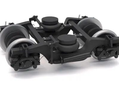Train Wheel Bogie 2 3D model