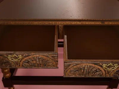 Antique Desk 3D model purchase