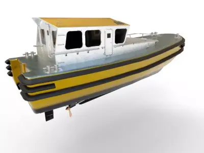 pilot boat Low-poly 3D model
