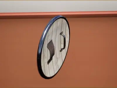 Shield wall clock - sims Low-poly 3D model