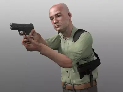 StreetCop Inspector Low-poly 3D model