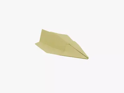 Paper Plane Yellow Low-poly 3D model