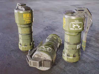 Sci-Fi Grenade Low-poly 3D model 3