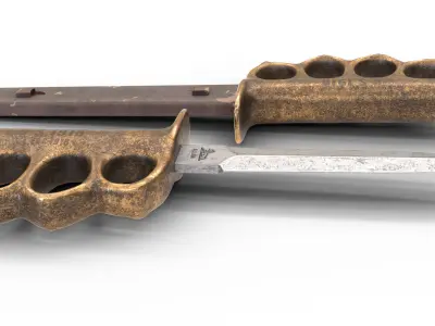 Trench Knife MK1 1918 Low-poly 3D model