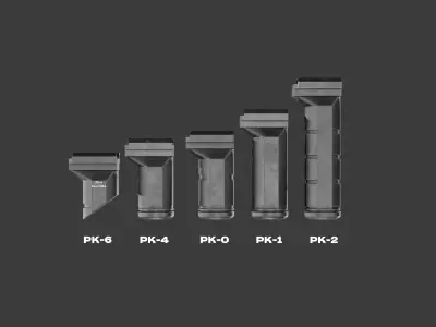 A SET OF TACTICAL GRIP RK Low-poly 3D model