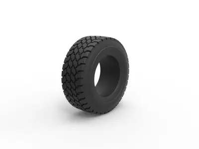 Truck tire 3 Scale 1 to 25 3D print model