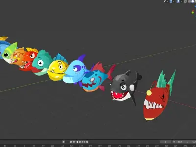 ocean world - fish series Low-poly 3D model