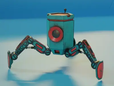 Toon Bot Low-poly 3D model