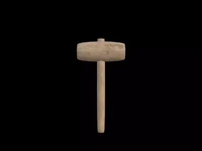 Wooden Hammer Series 05 PBR 4K Free 3D model
