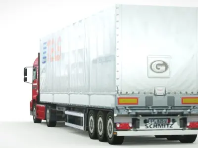 semi-truck 946 Low-poly 3D model