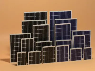 Solar Panels Collection Low-poly 3D model