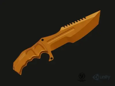 Military Knife Low-poly 3D model order