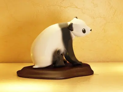 panda bear vase plant suculet nature teddy houseware 3D model