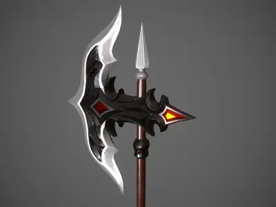 Fantasy dark axe Low-poly 3D model