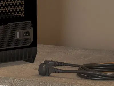 PC Power Cord Europe 3D model