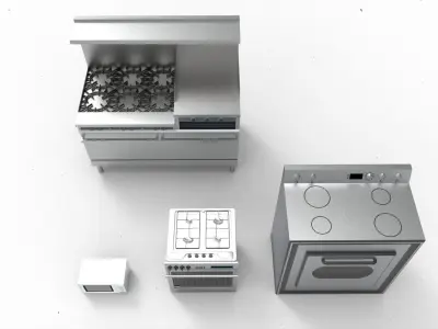 Oven kitchen industrial and home 3D model