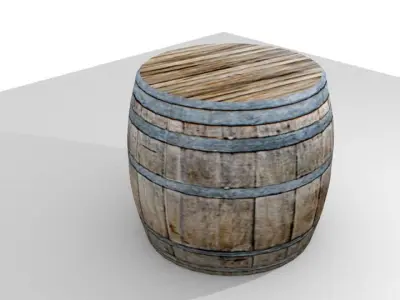 Simple Barrel Low-poly 3D model