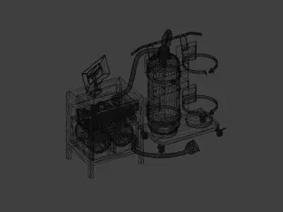 Industrial liquids mixing machine 3D model