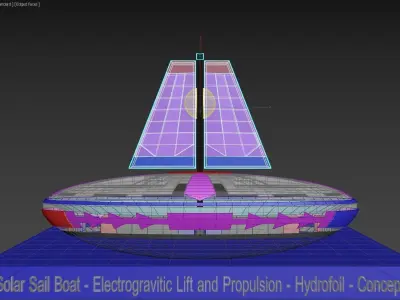Solar Sail Boat - Electrogravitic lift and propulsion - Concept 3D model