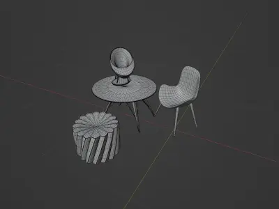 AUROS Modern Furniture Set 3D model