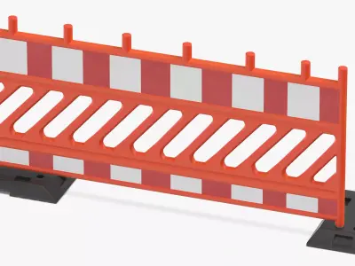 Construction Barrier 02 Orange 3D model