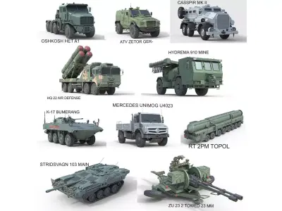 10 Military Vehicles Collection v17 Low-poly 3D model