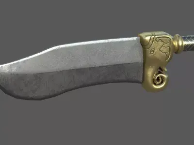 Bhuj ancient Indian  weapon Low poly Low-poly 3D model