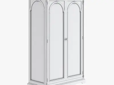 Victorian Wardrobe Old White 3D model