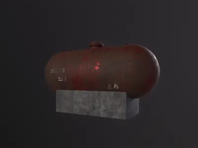 Rusty Oil Tank 3D Model Low-poly 3D model