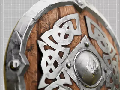 Viking Shield  Low-poly 3D model Low-poly 3D model