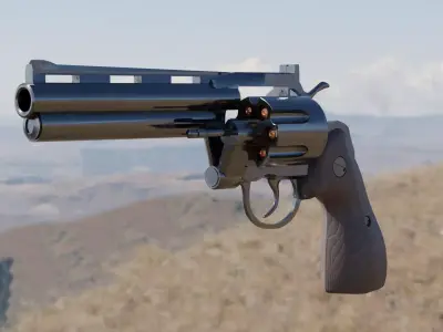 Low Poly Revolver Low-poly 3D model purchase