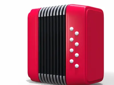 Accordion Low-poly 3D model