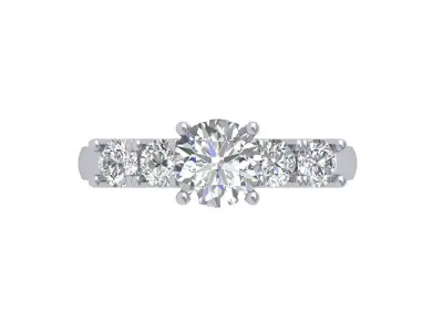 Solitaire Engagement Ring 3D print model 48