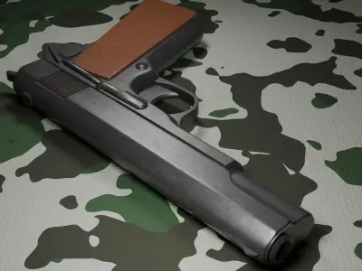 1911 Pistol Low-poly 3D model