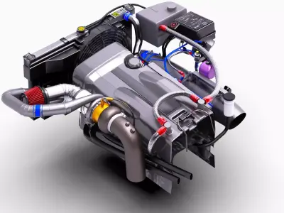 RB26 Inline 6 600Hp Turbonetics Engine Low-poly 3D model