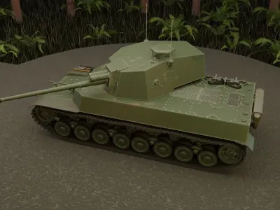 Type 5 Chi-Ri 2 japanese medium tank 3D model