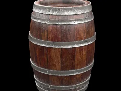 Barrel Gameredy  PBR Free 3D model