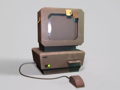 old computer Low-poly 3D model