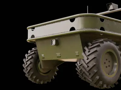 Ukrainian battle wheeled robot CRAB Low-poly 3D model