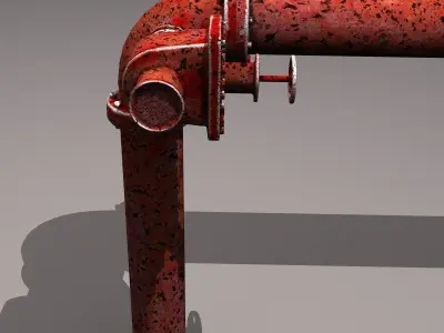Rusty Red Valve 3D model