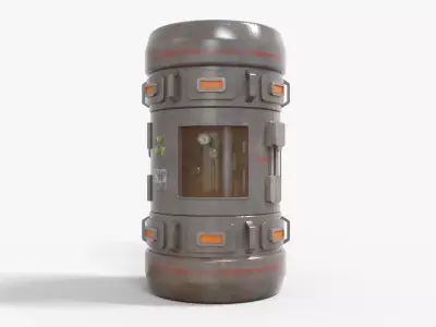 Tritium Container Hydrogen-3 Low-poly 3D model