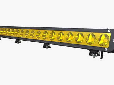 Large Amber LED Light Bar 3D model