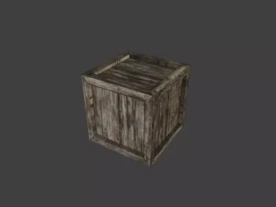 wood crate simple low poly 1x1m Free low-poly 3D model