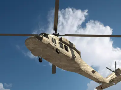 Sikorsky aircraft uh-60a black hawks 3D model