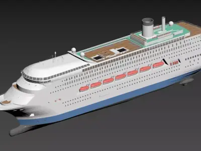 Modern Cruise Ship 300m Ocean Liner 3D model  3D model