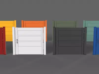 PBR Metal Gate A2 Low-poly 3D model